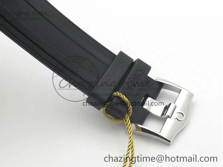 0502 Seasonal 2018 Seamaster Diver 300M SS YG VSF 1:1 Best Edition YG Bezel Black Dial on Black Rubber Strap A 7934